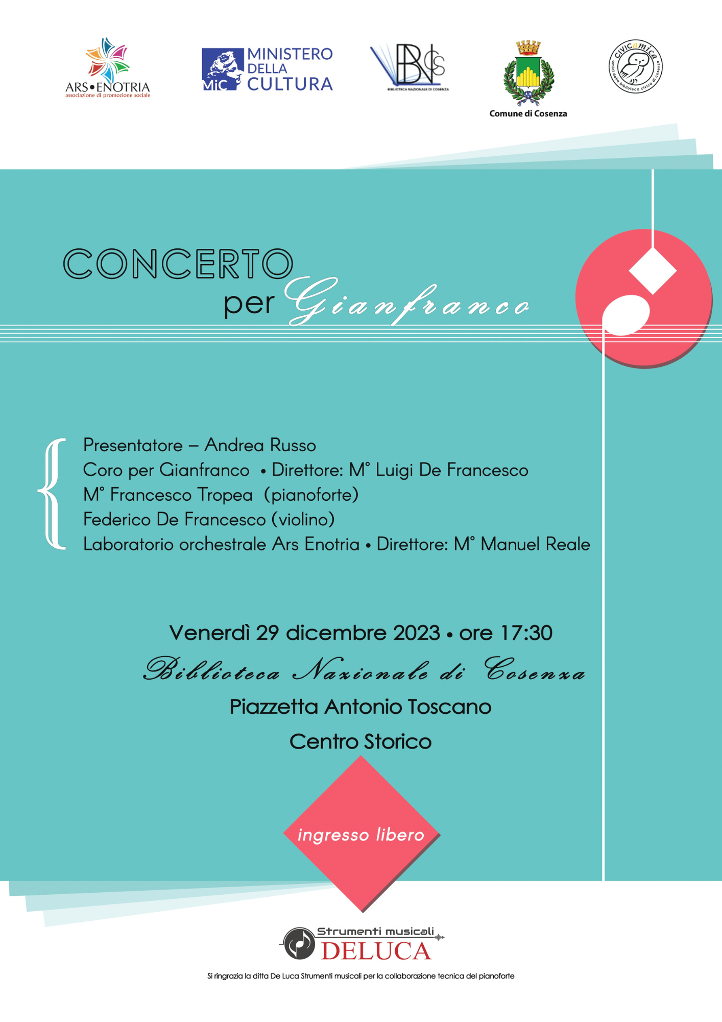 Concerto “Per Gianfranco” – Associazione ARS ENOTRIA